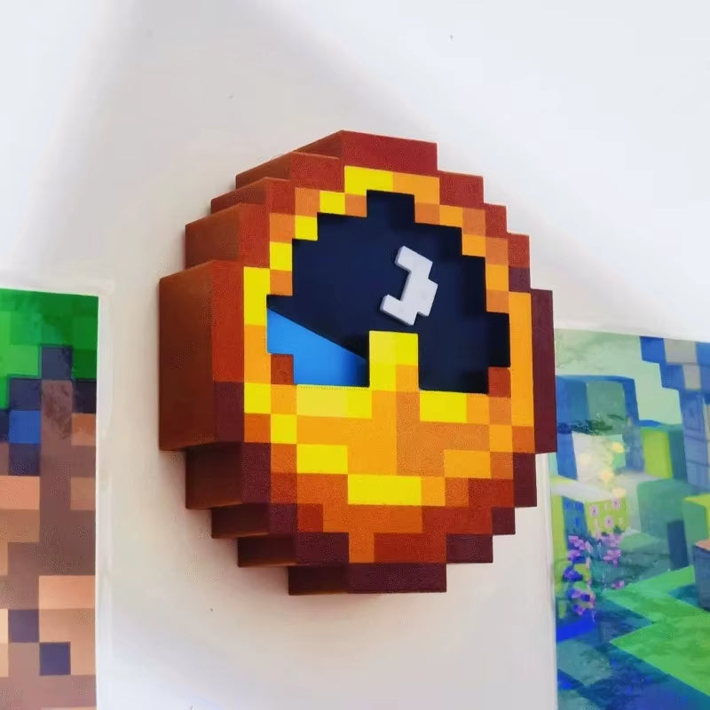 Minecraft Wall Clock Game Merchandise Cosplay Model Quartz Clock Digital Wall Clocks Home Living Room Bedroom Decoration Gifts